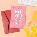 Inspirational Graduation Card for Her Sister Daughter, Congratulations Gifts for Women Lady, Well Done Card, Girl You Did It