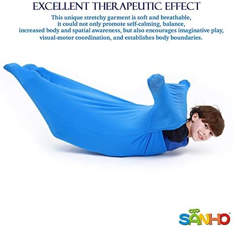 SANHO Premium Sensory Sock Body Sock, Medium, Perfect for Children with Sensory Processing Disorder, Updated Version (Blue)