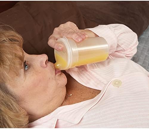 SP Ableware 745880000-1 Flo-Trol Convalescent Feeding Cup Transparent Universal, 8 Ounce (Pack of 3)