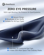 Sleep Mask for Side Sleeper, 100% Light Blocking Eye Mask for Men Women, Soft 3D Contoured Sleeping Masks with Adjustable Strap, Zero Pressure on Lashes, Comfortable Breathable Eye Cover for Travel