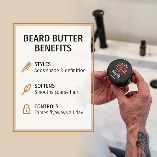 Live Bearded Beard Butter, 3 fl oz - Made in the USA - All-Natural Leave-in Conditioner and Softener with Shea | Legend Scent - Sandalwood, Vanilla