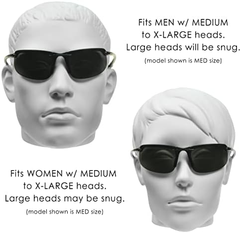 proSPORT Bifocal Safety Sunglass Reader Men Women Rimless Wrap Around Sport Cycling Golf Fishing