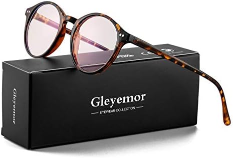 Gleyemor Blue Light Glasses for Men Women, Vintage Round Frame Computer Eyeglasses
