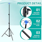Lefeke IV Pole Portable for Traveling, Adjustable IV Stand with Hooks, Medical IV Drip Infusion Bag Holder, IV Fluids Floor Stand (Black)