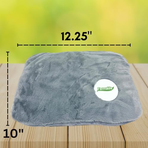 FERMALIFE Rechargeable Electric Hot Water Bag with Soft Cover – Heat Therapy Pad for Pain Relief, Cramps, & Sore Muscles, Winter Cold – Hot Compress & Hand Warmer for Indoor/Outdoor Use (Prefilled)