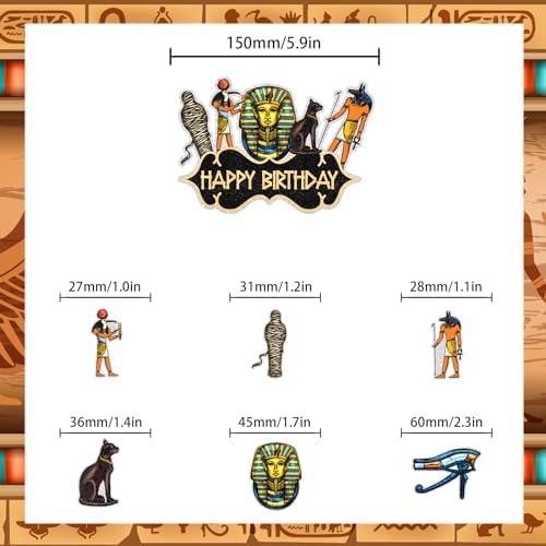 Egypt Cake Toppers Set of 7 Pharaoh, Mummy Themed Happy Birthday Decoration, Perfect Egyptian Theme Party for Kids, Birthday Party and Baby Shower Decoration Supplies for Boys and Girls. LIANGSS