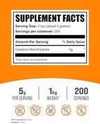BulkSupplements.com Creatine Monohydrate Powder - Micronized Creatine Powder, Unflavored - Pure & Gluten Free, 5g (5000mg) per Servings, 1kg (2.2 lbs) (Pack of 1)