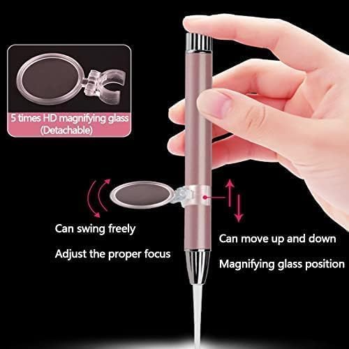 2Pcs Rose Gold Ear Wax Removal Kit,Stainless Steel Ear Wax Remover with LED Lights and Magnifier,Ear Cleansing Tool Set,Reusable Ear Curette Wax Removal Set for Children and Adults Ro Ear Care