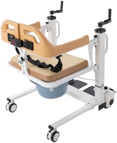 Manual Hand Crank Shifting Caregiver Mobility Aid - Premium Quality Patient Transfer Machine Patient Lift Transfer Chair