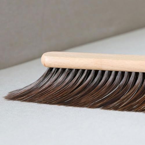 Hand Broom Wooden Long Handle, Soft Bristles Bench Brush Dusting Tool for Carpet,Furniture,Fireplace,Counter,Shop (Size : 37cm)