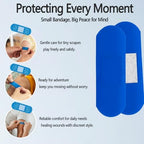 120 Pack PE Blue Adhesive Bandages for Food Service and Catering, Metal Detectable, Waterproof Woven PE Strips 1" X 3"