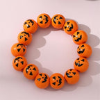 Cute Pumpkin Beaded Bracelets - Stretchable Halloween Accessory for Cosplay & Party Costume Jewelry