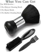 Barber Neck Duster Brush - Borogo Professional Barber Premium Hair Cutting Cleaning Hairbrush Styling Tool (Neck brush+Black brush)