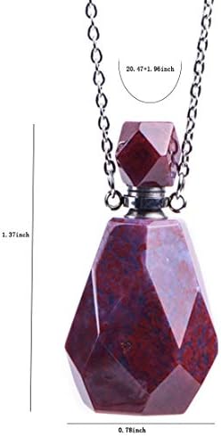 YGLINE Agate Essential Oil Gemstone Vial Essential Oil Necklace,Youngliving,Perfume Bottle Necklace