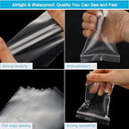 3''x 3'', (Pack of 200) 2 mil Thick Clear Plastic Reclosable Zip Poly Bags with Resealable Lock Seal Zipper, Clear Small Zip Bag, Jewelry Bags, Candy, Storage, Packaging & Shipping