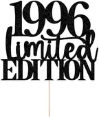 Limited EDITION 1996 cake topper 30th birthday happy birthday cake topper men and women cheer 30 years old handmade black glitter cake decoration (1996)