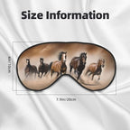 Soft Sleep Mask for Men Women, Double Side Print Horse in Desert Sleeping Masks with Adjustable Strap Elegant Animals Eye Covers Blackout Blindfold for Travel Home Office