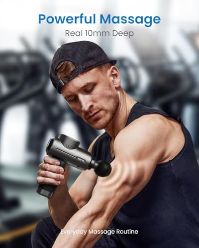 RENPHO Massage Gun Deep Tissue, Birthday Gifts for Women Men, Portable Percussion Massager for Back and Neck, Handheld Device with Carry Case, Active