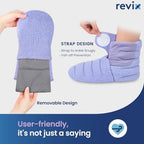 REVIX Microwavable Heating Mittens and Booties, Microwavable Feet Warmers and Reusable Hand Muff for Hand and Fingers, Foot Warmer for Women & Men, Cold Hands and Feet Relief, Purple S, Set of 2