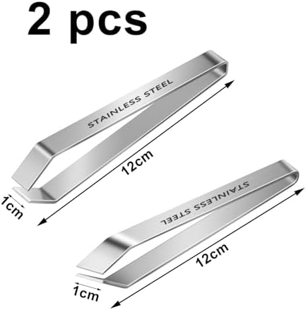 2 Pieces Fish Bone Tweezers,Salmon Bone Tweezers,Stainless Steel Fish Deboner Tool,Flat and Slant,Hair Removal Clip for Kitchen Cooking Food and Design Styling