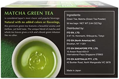 Ito En Traditional Matcha Green Tea 50 Count Zero Calories, Caffeinated