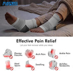 6 Pairs Plantar Fasciitis Socks for Men & Women, Ankle Brace Compression Socks with Arch Support for Achilles Tendonitis, Heel Pain, Swelling & Arthritis Relief, White, Large
