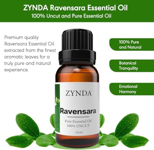 Ravensara Essential Oil Organic & Pure – 100% Natural Aromatherapy Oils for Skin, Hair & Relaxation – Premium Ravensara Essential Oil for Diffuser, Massage & Wellness, Lab Tested – 10ml