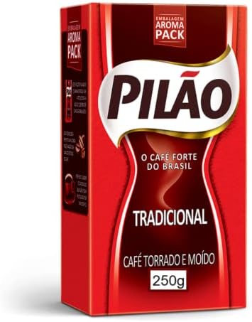 250g Pilao Café | the Full-bodied Coffee From Brazil - Medium Dark Roast 250g, Black, 8.8 Ounce