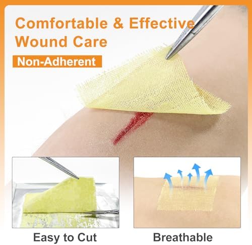 Carbou Medical Xeroform Petrolatum Dressing 2"x2", 25 Individual Pack, Non-Adherent Gauze Pads, Soft Fine Mesh Gauze Patch for Wound Care, Burns, Lacerations, Skin Grafts & Surgical Incisions