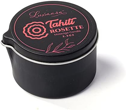 Home Scented Candle Massage Wax Oil for Body, Massage Oil Candle Soybean Essential Oil Infused Low Temperature SPA Candle Bulk Handmade Gift Tahiti Rosette Scent 2.35 OZ