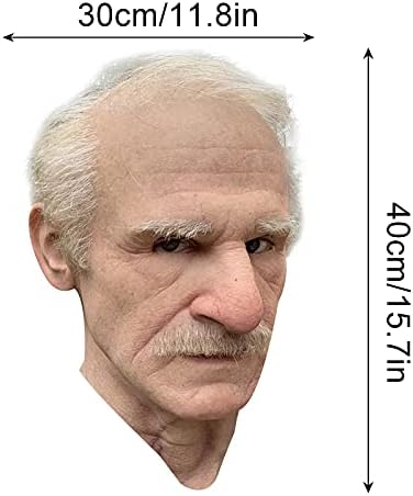 Realistic Old Man Mask Halloween Mask Scary Latex Old Man Grandpa Mask Halloween Wrinkle Face Mask