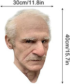 Realistic Old Man Mask Halloween Mask Scary Latex Old Man Grandpa Mask Halloween Wrinkle Face Mask