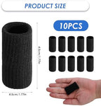 10 Pcs Finger Compression Sleeves, Thumb Sleeve and Digit Wrap with Joint Protection, Secure Support, Compression Sleeves plus Finger Protectors for Sports, Gaming, and Daily Use (Black)