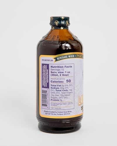 Portland Syrups Lavender Syrup - Premium Beverage Concentrate for Delicious Cocktails, Tea, Soda, Coffee Drinks, Baking, and More - 12 oz with 12 Servings (Pack of 1)