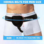 Hernia Belt for Men, Left or Right Inguinal Hernia Support Belt Pain Relief With Removable Compression Pads Adjustable Groin Hernia Truss for Pre/Post Surgery, Inguinal, Femoral and Groin Hernias