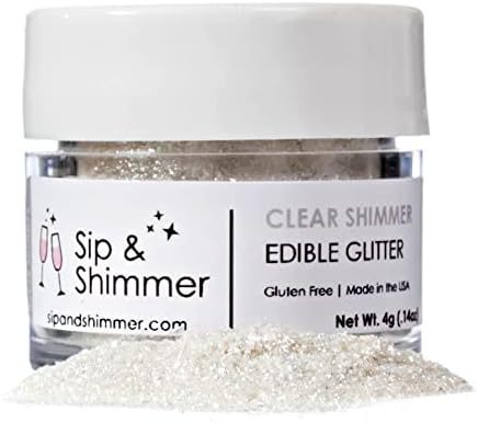 Sip and Shimmer Edible Glitter for Drinks – Drink Glitter for Cocktails, Wine, Champagne, Beverages – Food-Grade Cocktail Glitter Made in USA – Kosher, Nut-Free, Gluten-Free – Clear Drink Glitter