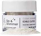 Sip and Shimmer Edible Glitter for Drinks – Drink Glitter for Cocktails, Wine, Champagne, Beverages – Food-Grade Cocktail Glitter Made in USA – Kosher, Nut-Free, Gluten-Free – Clear Drink Glitter