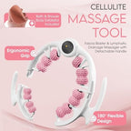Cellulite Massage Roller, Fascia Blaster, Lymphatic Drainage Massager, Relieve Muscle Soreness, Body Sculpting Tool with Detachable Handles for Thighs, Legs, Buttocks, Gift Exfoliating Brush (Pink)