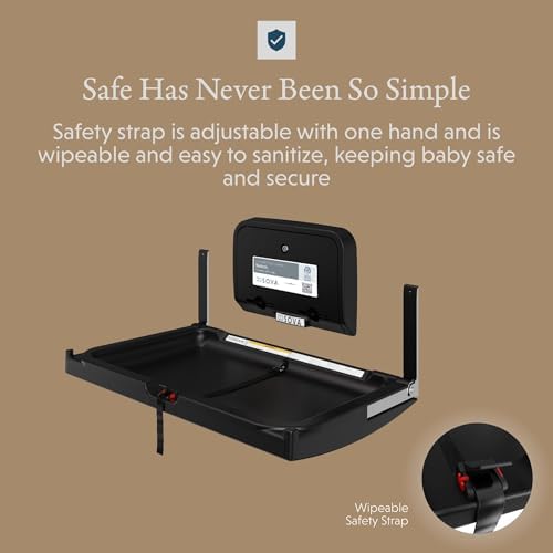 Sova Element Horizontal Surface Mount Baby Changing Station with Liner Dispenser - Black