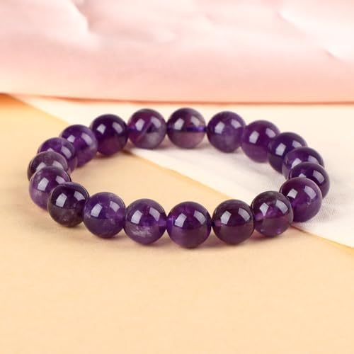 LPBeads Handmade Natural Gemstone Stretch Elastic Bracelet Healing Crystal Round Stone Beads Jewelry Gifts for Women Men