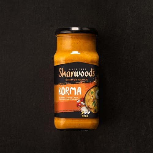 Sharwood’s Indian Cooking Sauce, Rich Authentic Flavor, Quick & Easy Meal Prep, 14.1 oz Glass Jars (3 Pack) (3 Pack, Korma)
