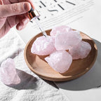 JOHOUSE 6PCS Natural Pink Rose Quartz, Rough Stones Large Raw Crystals Bulk Healing Gemstones for Reiki, Tumbling, Fountain Rocks