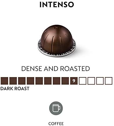 Nespresso Capsules Vertuo, Intenso, Dark Roast Coffee, 30-Count Coffee Pods, Brews 7.8oz.