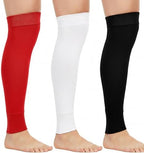 3 Pair Running Leg Compression Sleeves, Calf Compression Sleeve Shin Splint Brace Pre-Cut Footless Socks Grip Athletic Socks, Shin Guard Run Sleeves for Football Basketball Hockey Men Sports