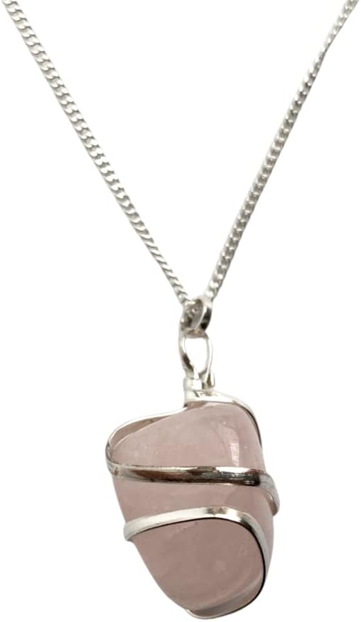 VIE Tumbled Stone Wire Wrap Pendant, 2-3cm