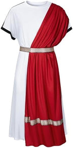 Men's Toga Costume - Greek God Roman Cosplay Outfit Halloween Robe Accessories Set