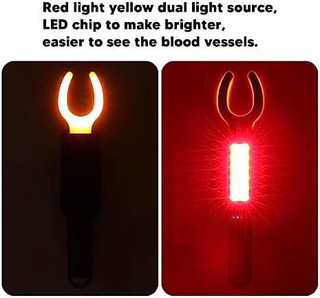 Vein Detector Light, Infrared Viewer, Handheld LED Finder with USB Charging Red Yellow Light
