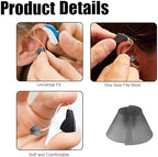 20 Pcs Tulip Hearing Aid Domes,Universal Replacement Ear Tips Kit for Standard Receiver BTE/RIC Hearing Aids,Dark Gray Split Ear Rub Piece Comfortable Great for Open Air