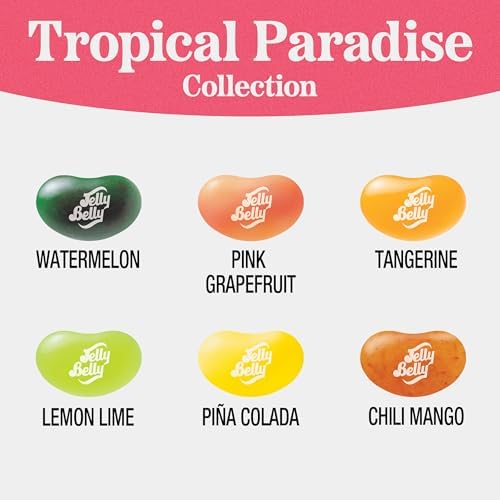 Jelly Belly Tropical Paradise Assorted Jelly Beans - 1 Pound (16 Ounces) Resealable Bag - Genuine, Official, Straight from the Source
