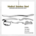 Stainless Steel Gua Sha Scraping Massage Tool Set IASTM Tools Great Soft Tissue Mobilization Tool (6 Set)